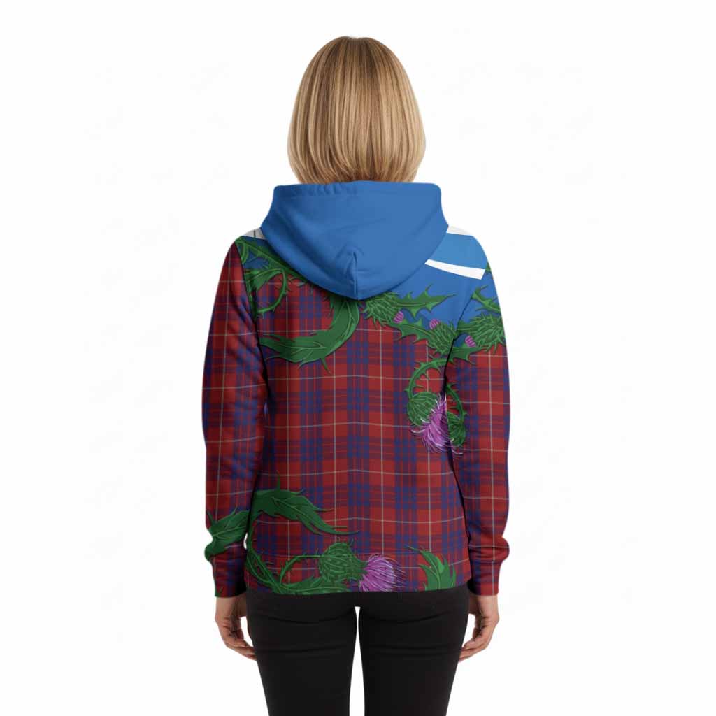 Hamilton Tartan Family Crest Hoodie Thistle in Minimalism