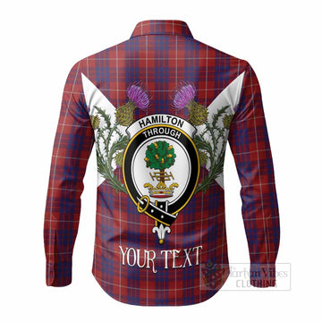 Hamilton Tartan Family Crest Long Sleeve Button Shirts Scottish Burns Night Thistle Floral
