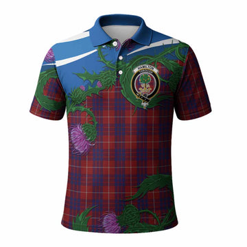 Hamilton Tartan Family Crest Polo Shirt Thistle in Minimalism