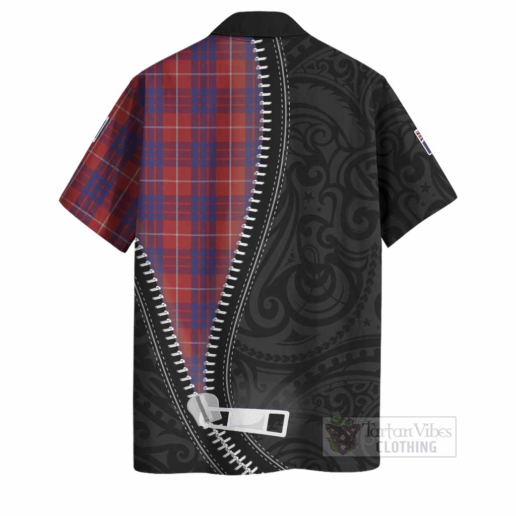 Hamilton Tartan Hawaiian Shirt New Zealand Pattern Unique Zipper Stylized