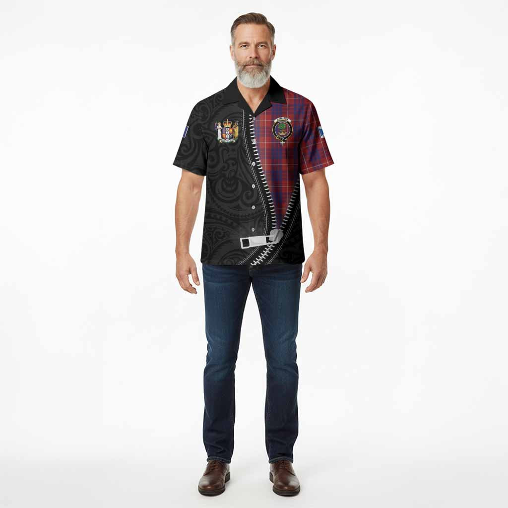 Hamilton Tartan Hawaiian Shirt New Zealand Pattern Unique Zipper Stylized