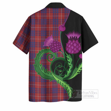 Hamilton Tartan Hawaiian Shirt Traditional Scottish Thistle