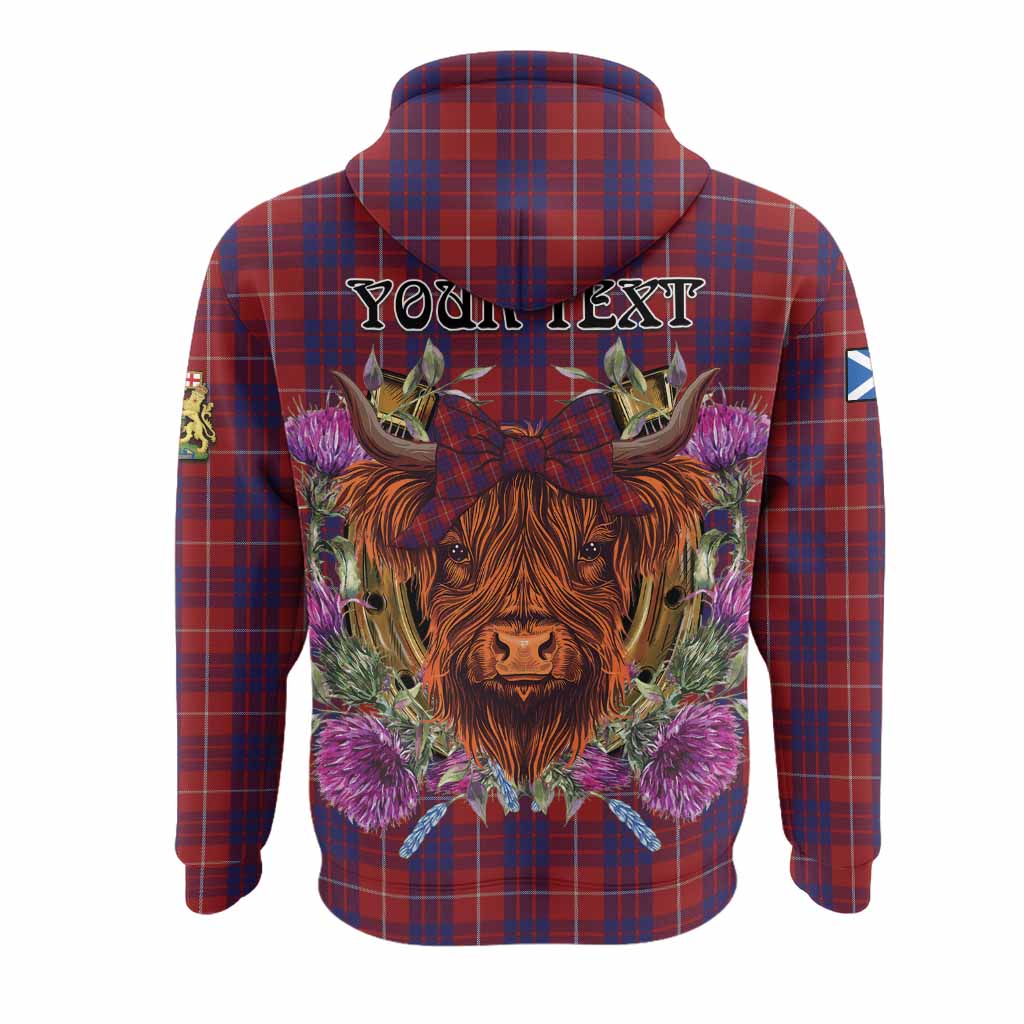 Hamilton Tartan Hoodie Scottish Thistle Heilan Coo