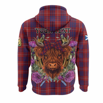 Hamilton Tartan Hoodie Scottish Thistle Heilan Coo