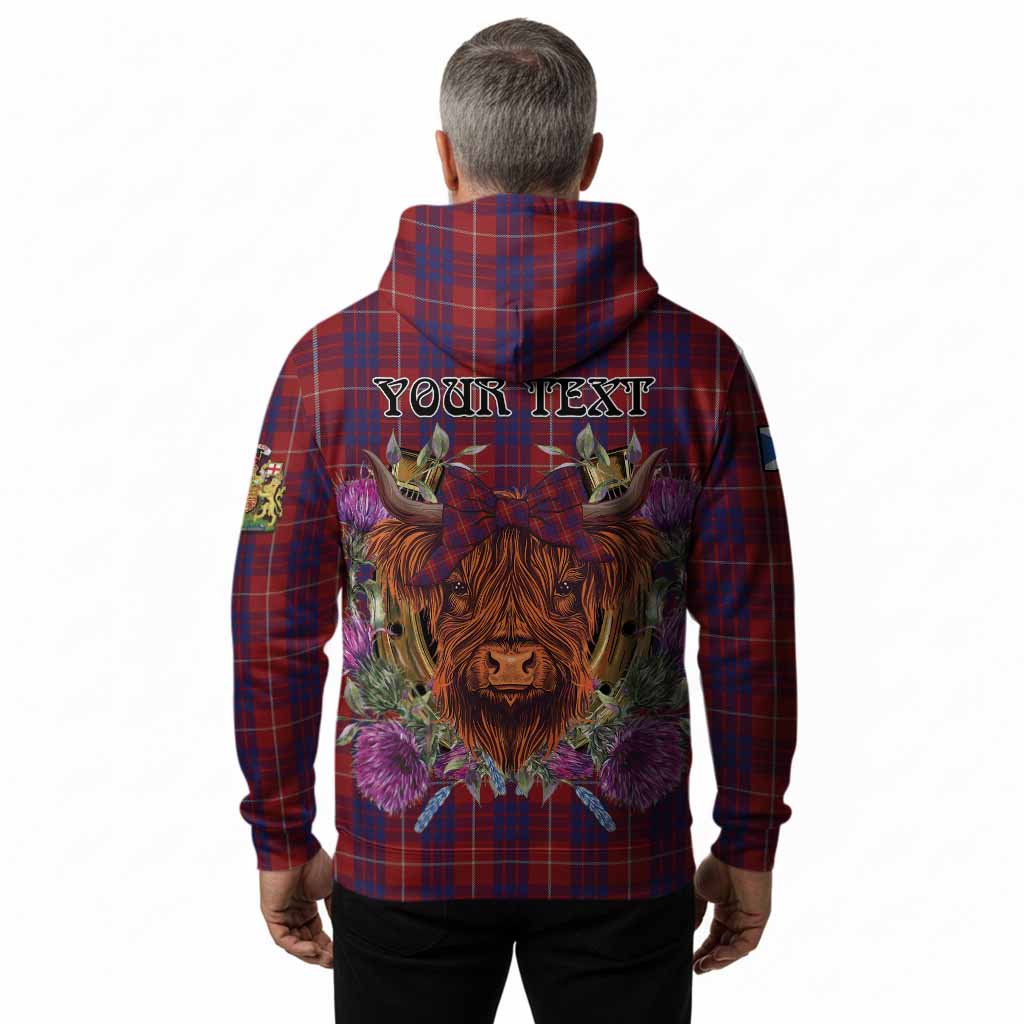 Hamilton Tartan Hoodie Scottish Thistle Heilan Coo