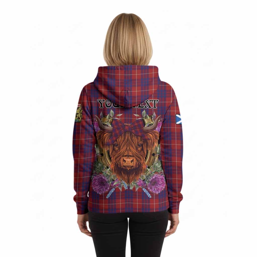Hamilton Tartan Hoodie Scottish Thistle Heilan Coo