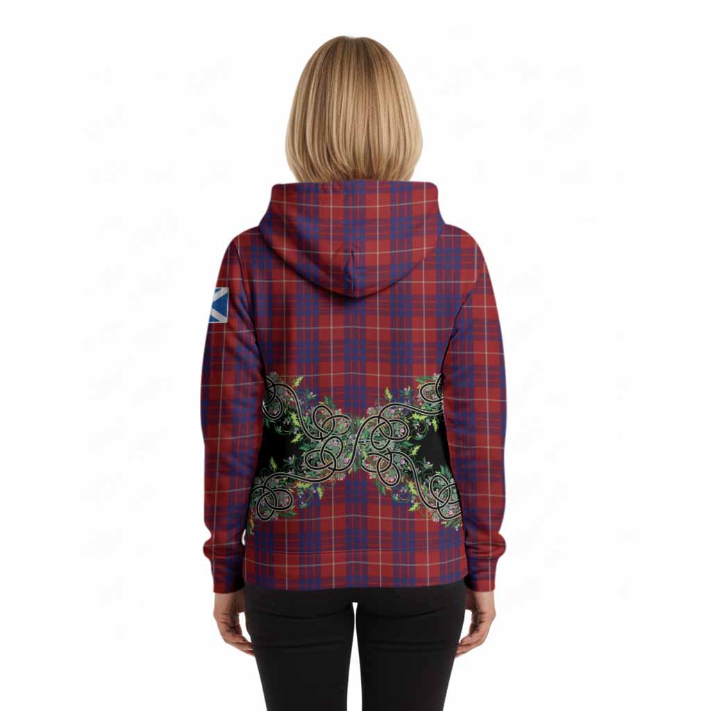 Hamilton Tartan Hoodie Thistle Scottish Spirit