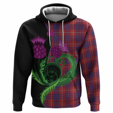 Hamilton Tartan Hoodie Traditional Scottish Thistle