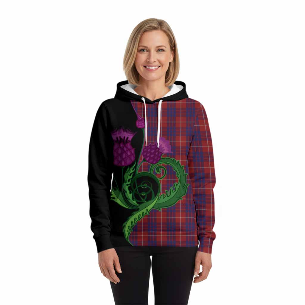 Hamilton Tartan Hoodie Traditional Scottish Thistle