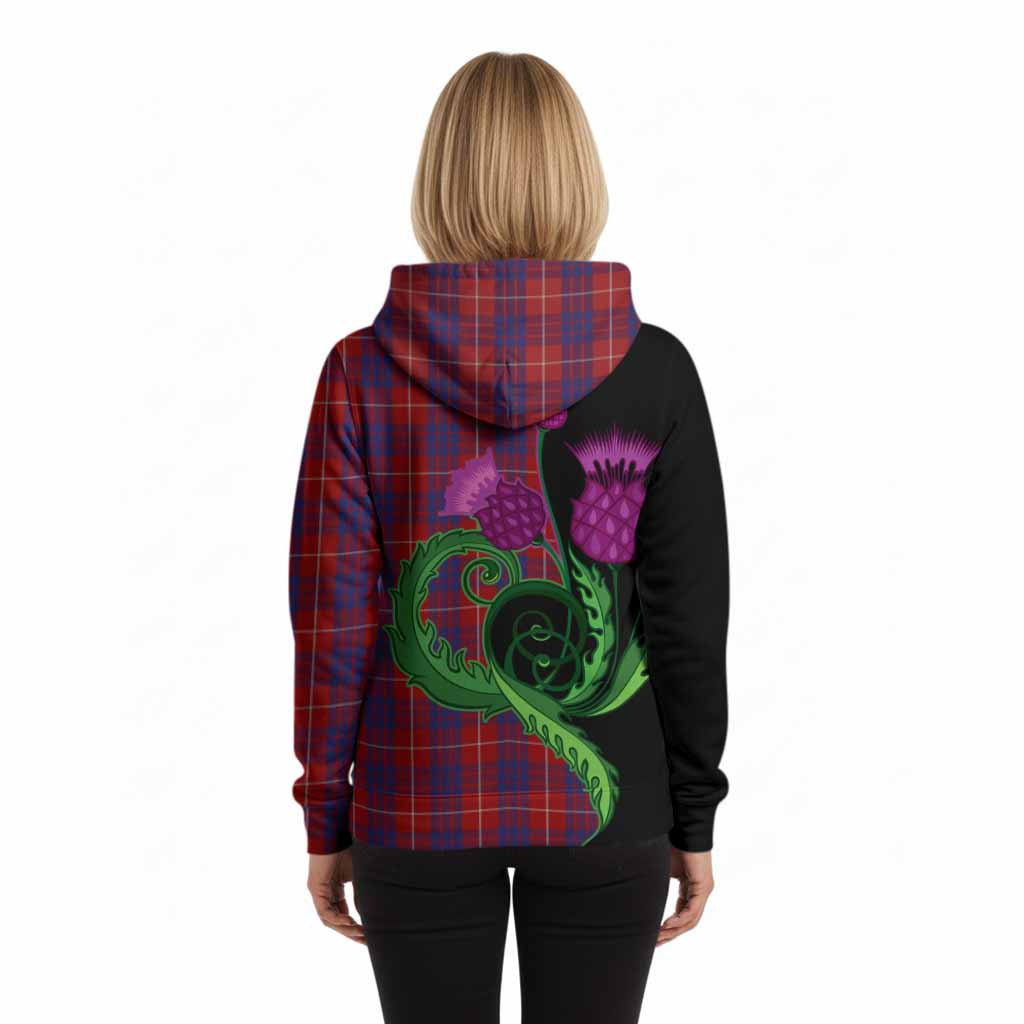 Hamilton Tartan Hoodie Traditional Scottish Thistle