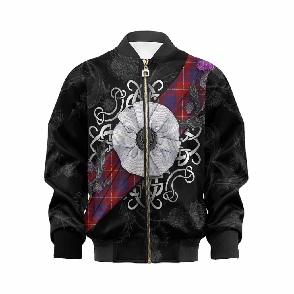 Hamilton Tartan Kid Bomber Jacket Jacobite White Rose Kid XS - Tartan Vibes Clothing