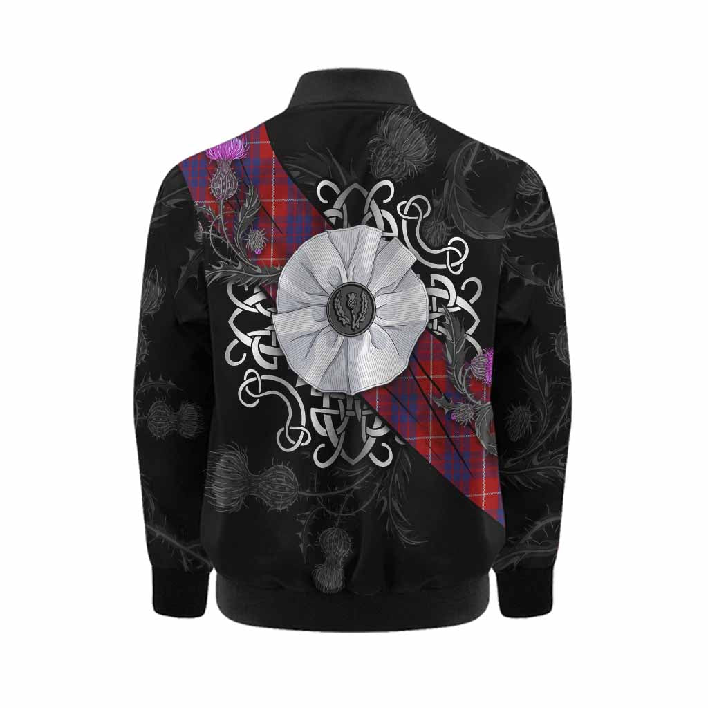 Hamilton Tartan Kid Bomber Jacket Jacobite White Rose Kid - Tartan Vibes Clothing