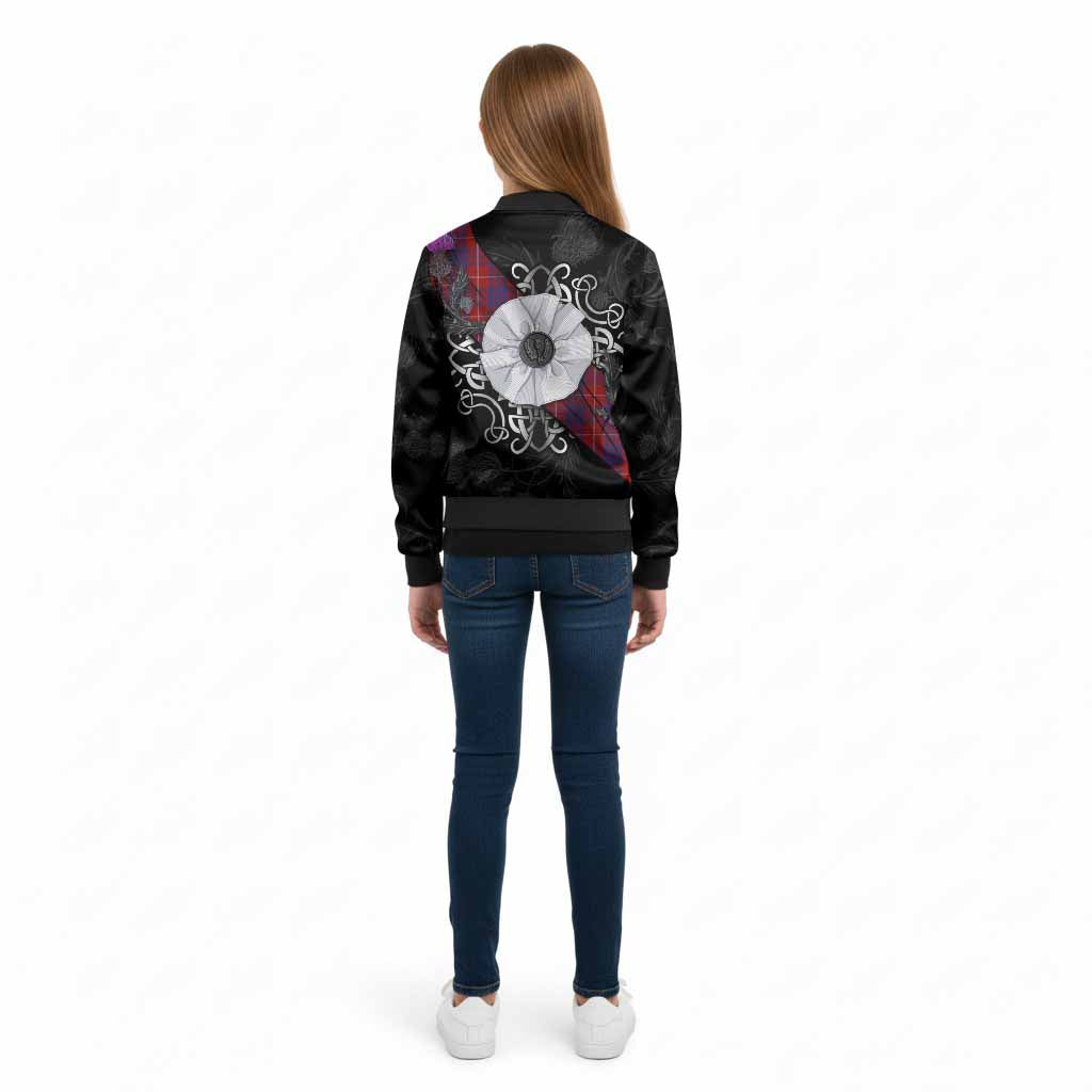 Hamilton Tartan Kid Bomber Jacket Jacobite White Rose - Tartan Vibes Clothing