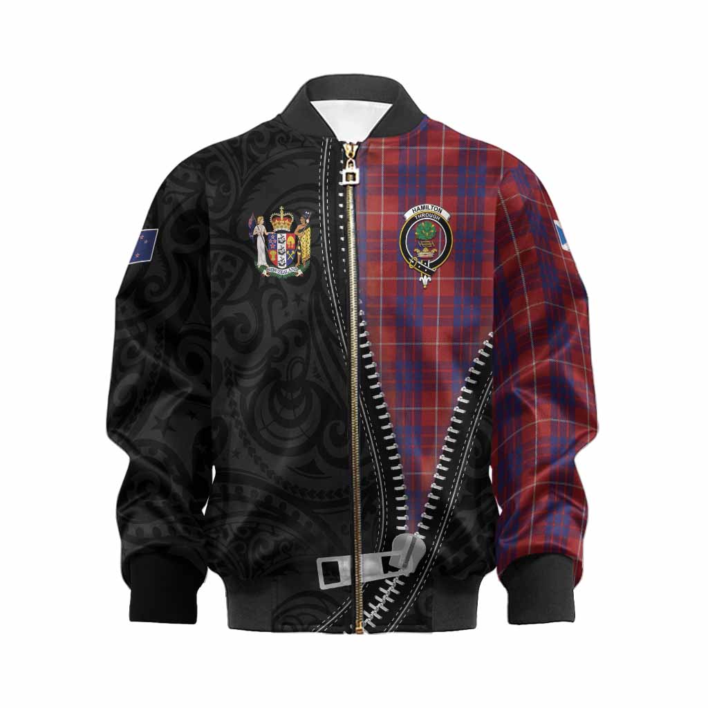 Hamilton Tartan Kid Bomber Jacket New Zealand Pattern Unique Zipper Stylized