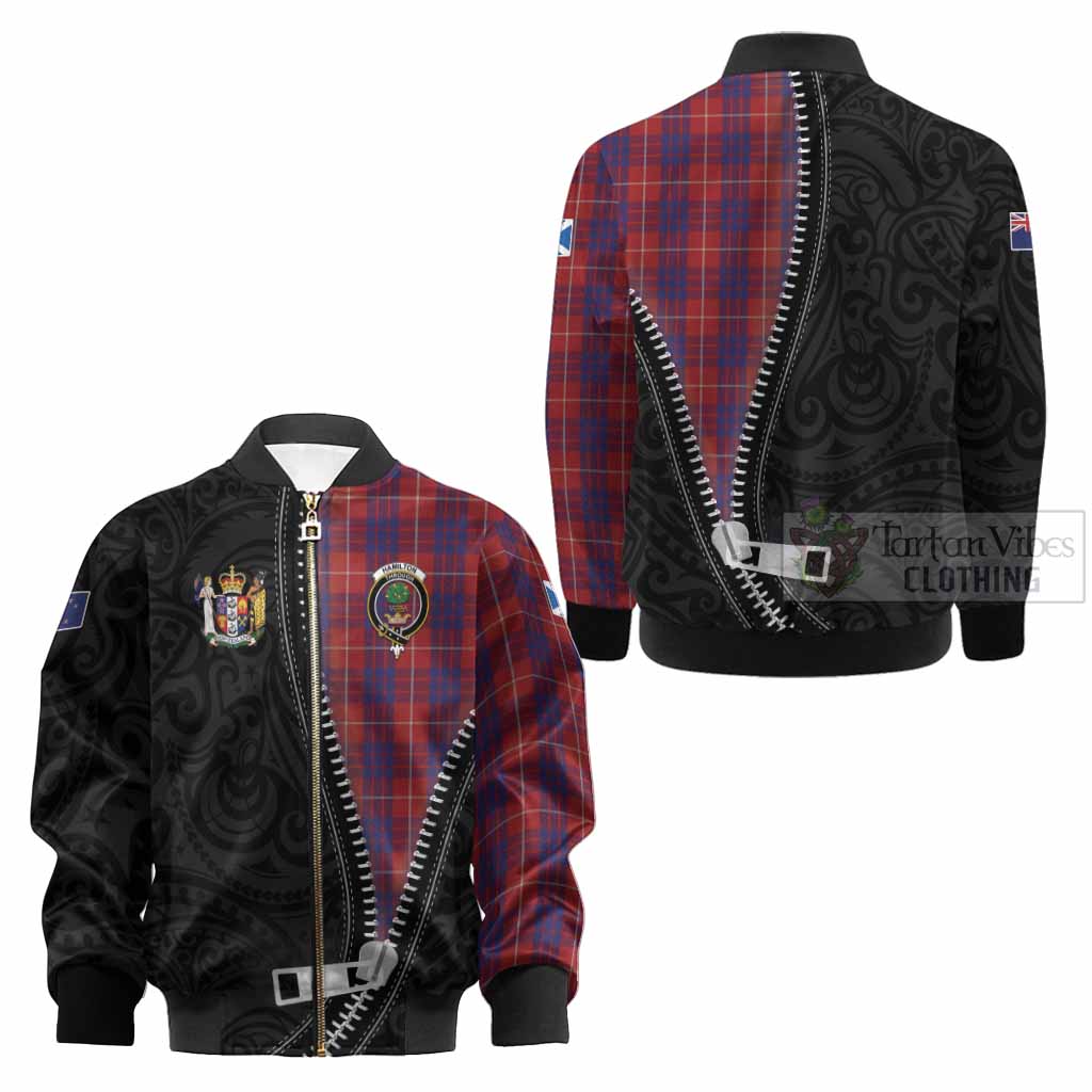 Hamilton Tartan Kid Bomber Jacket New Zealand Pattern Unique Zipper Stylized