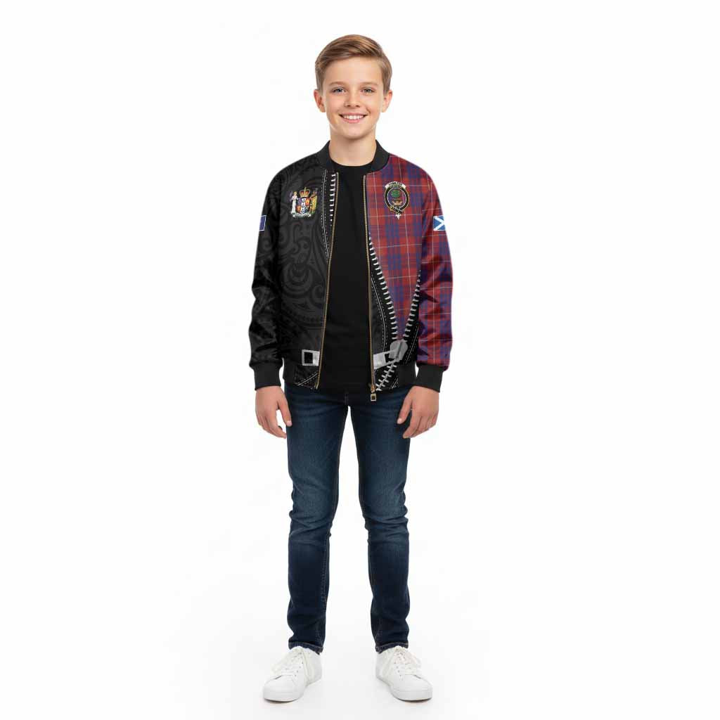Hamilton Tartan Kid Bomber Jacket New Zealand Pattern Unique Zipper Stylized