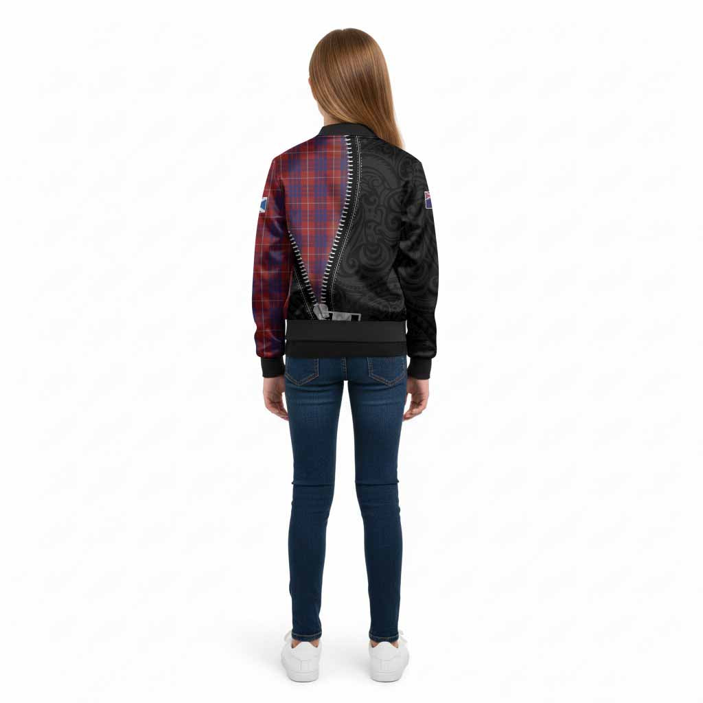 Hamilton Tartan Kid Bomber Jacket New Zealand Pattern Unique Zipper Stylized
