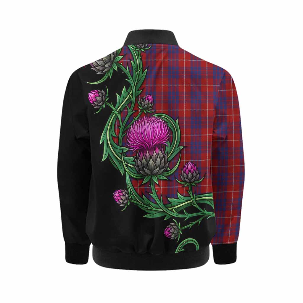 Hamilton Tartan Kid Bomber Jacket Resilient Scottish Thistle Kid - Tartan Vibes Clothing