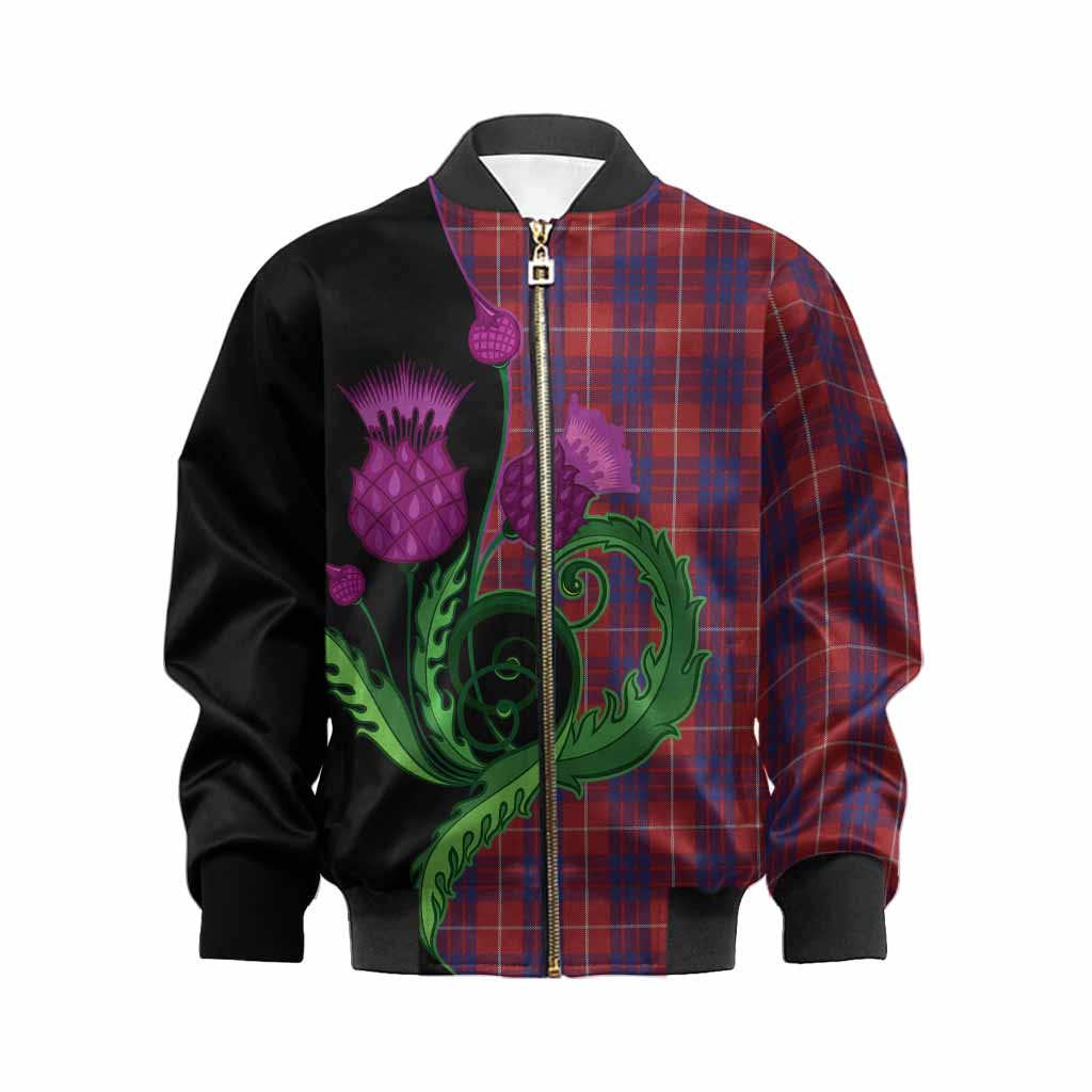 Hamilton Tartan Kid Bomber Jacket Traditional Scottish Thistle