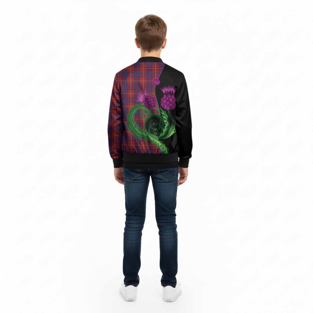 Hamilton Tartan Kid Bomber Jacket Traditional Scottish Thistle