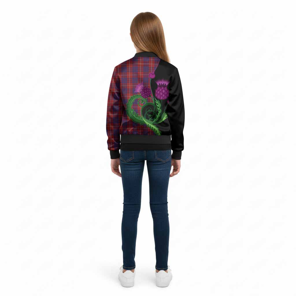 Hamilton Tartan Kid Bomber Jacket Traditional Scottish Thistle