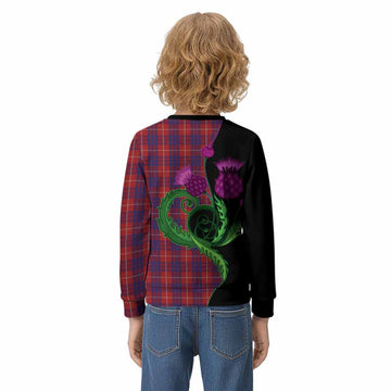 Hamilton Tartan Kid Knitted Sweatshirt Traditional Scottish Thistle