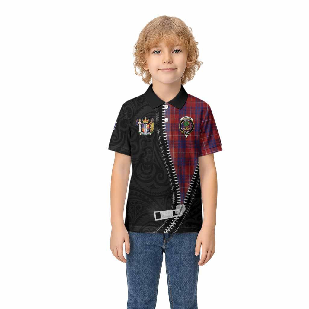 Hamilton Tartan Kid Polo Shirt New Zealand Pattern Unique Zipper Stylized