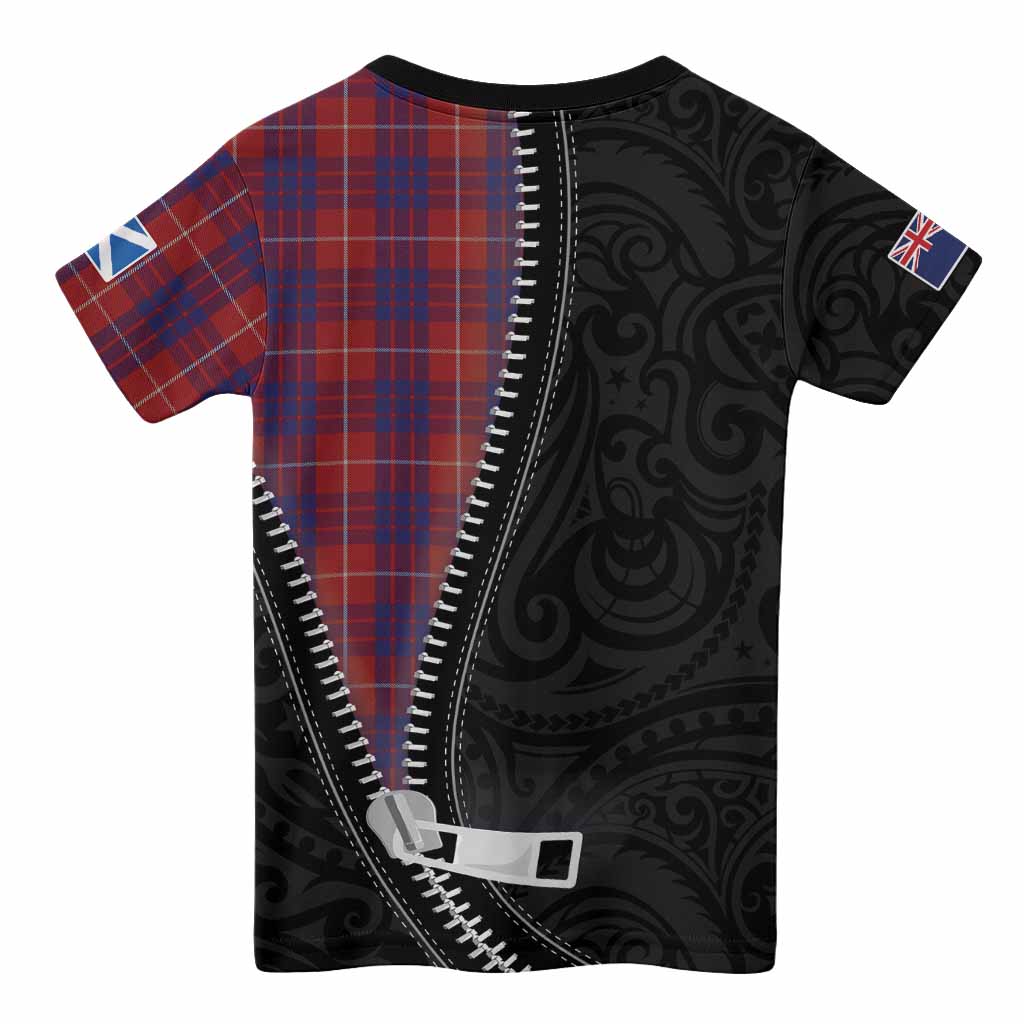 Hamilton Tartan Kid T-shirt New Zealand Pattern Unique Zipper Stylized