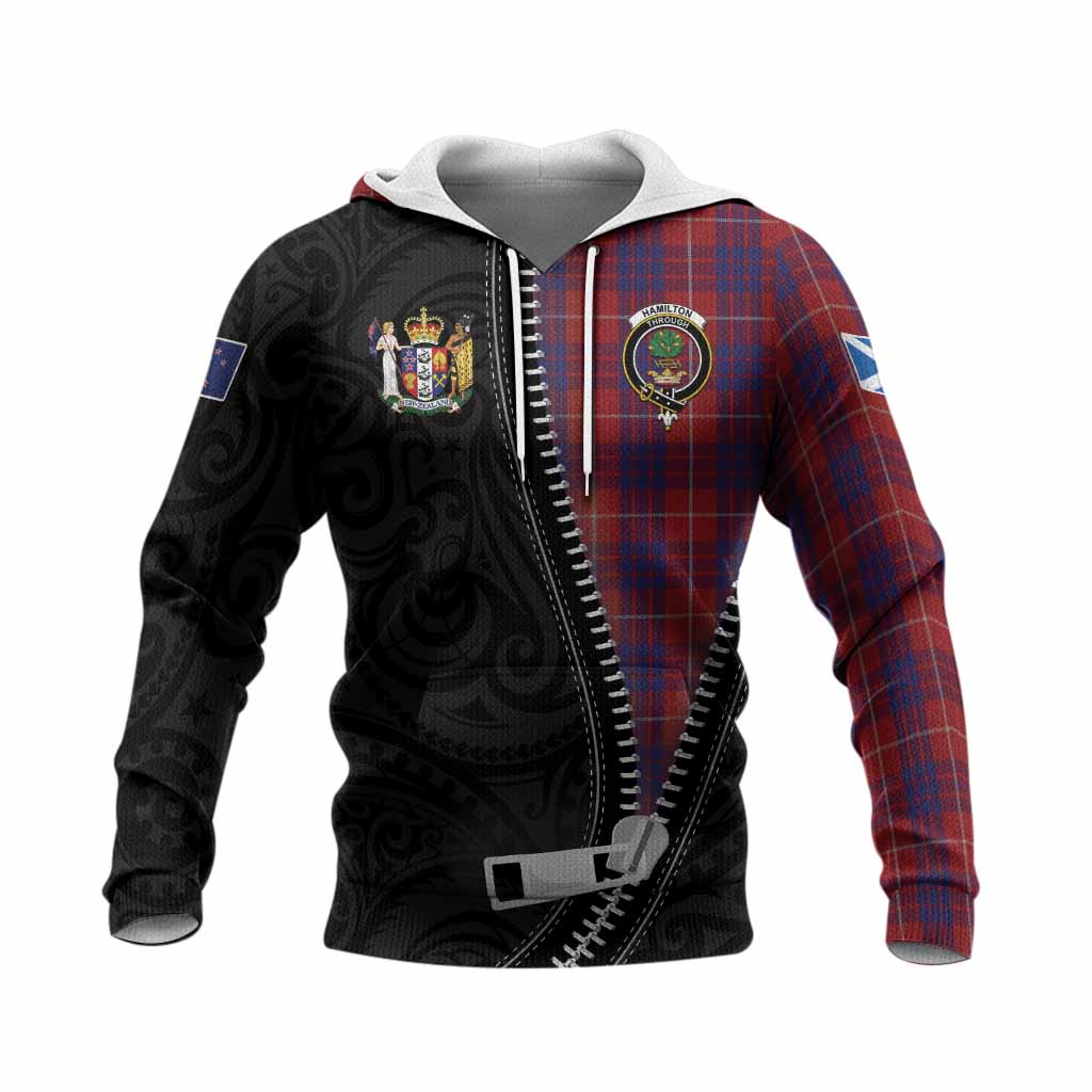 Hamilton Tartan Knitted Hoodie New Zealand Pattern Unique Zipper Stylized