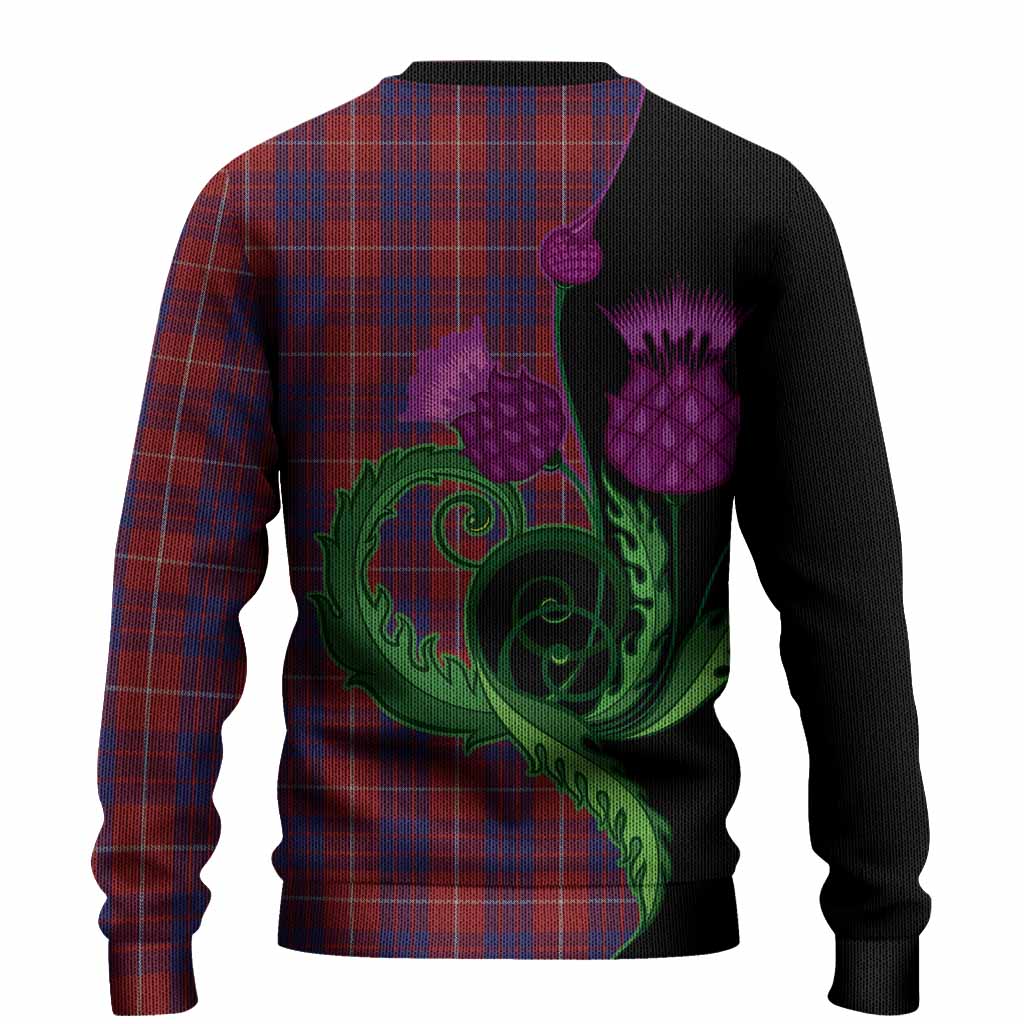 Hamilton Tartan Knitted Sweater Traditional Scottish Thistle