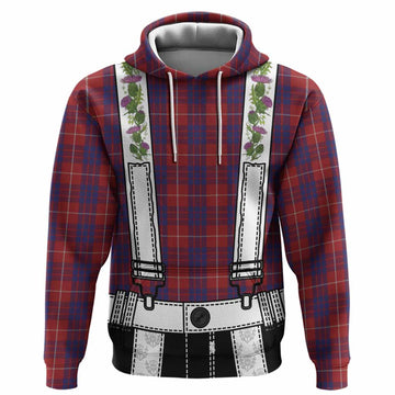 Hamilton Tartan Lederhosen Costume Hoodie Scotland Thistle Floral