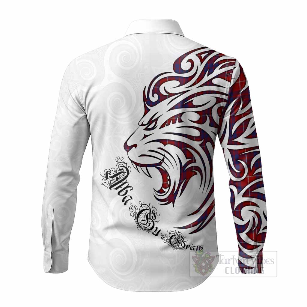 Hamilton Tartan Lion Roar Long Sleeve Button Shirts Alba Gu Brath with Celtic Motifs