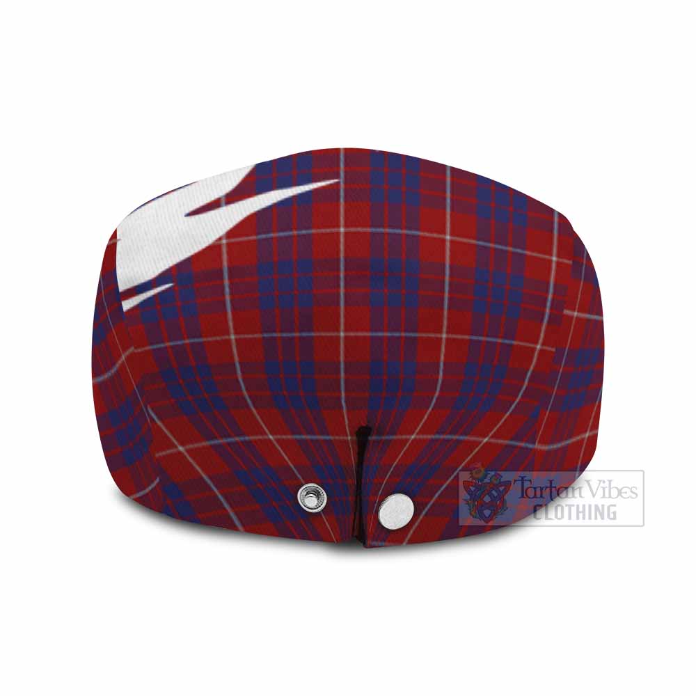 Hamilton Tartan Loch Ness Monster Scottish Heritage Art Flat Cap, Jeff Cap