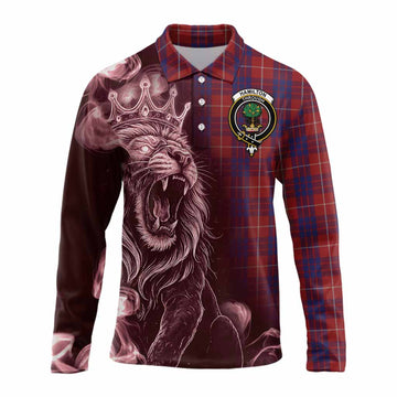 Hamilton Tartan Long Sleeve Polo Shirt Roaring Lion Heritage