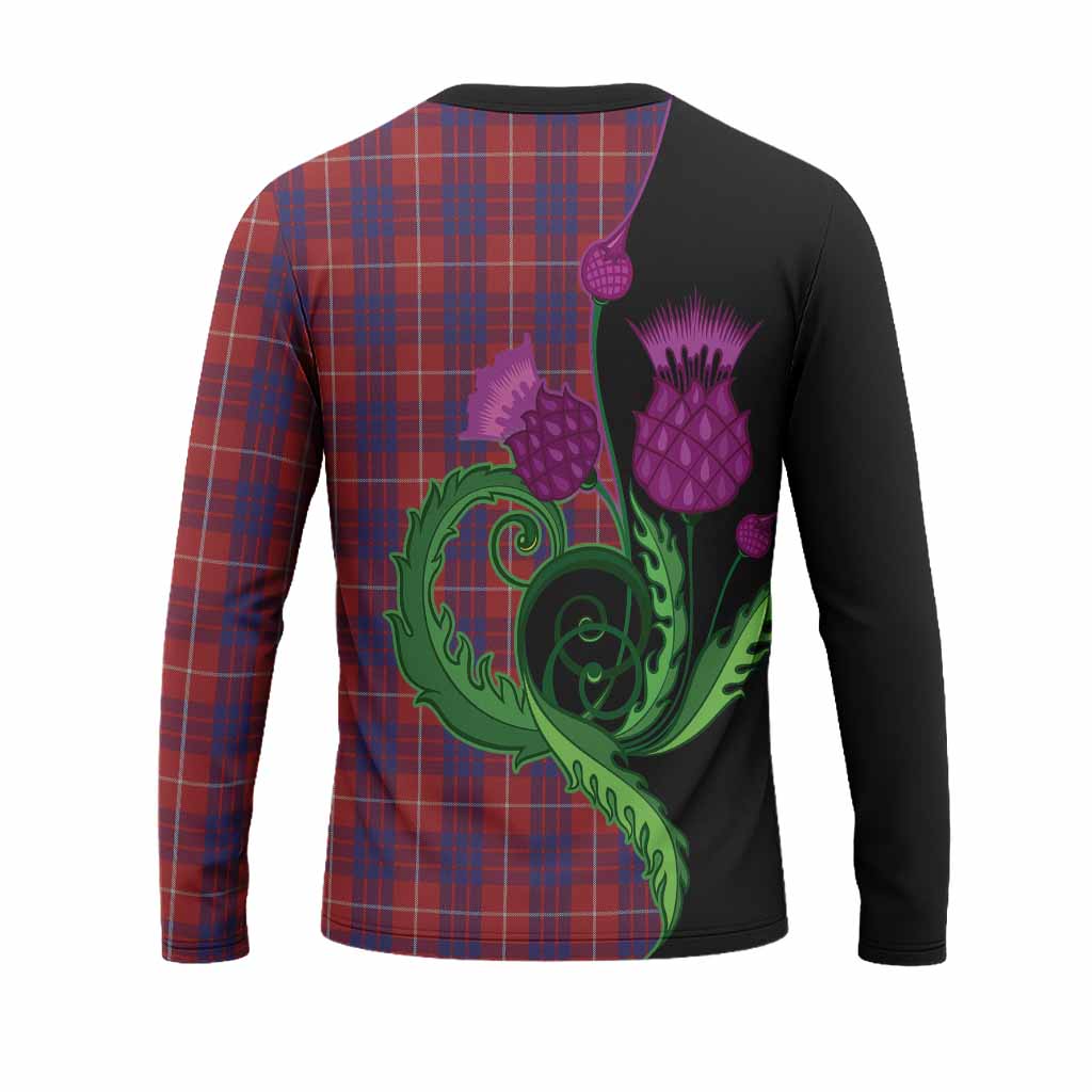 Hamilton Tartan Long Sleeve T-Shirt Traditional Scottish Thistle