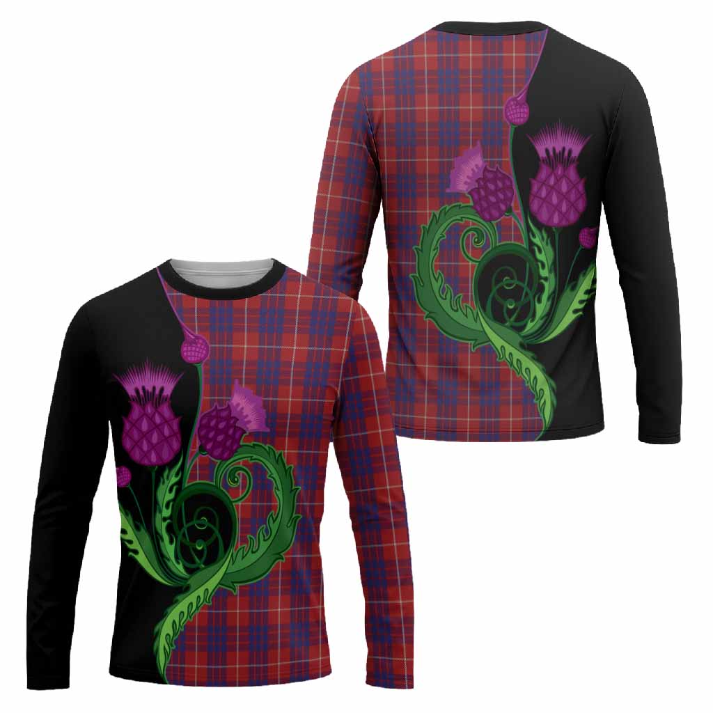 Hamilton Tartan Long Sleeve T-Shirt Traditional Scottish Thistle