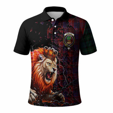 Hamilton Tartan Mighty Lion Polo Shirt Explosion Flying Pieces