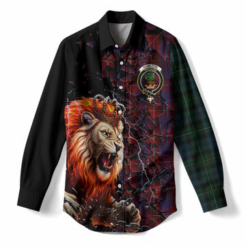 Hamilton Tartan Mighty Lion Women Casual Shirt Explosion Flying Pieces