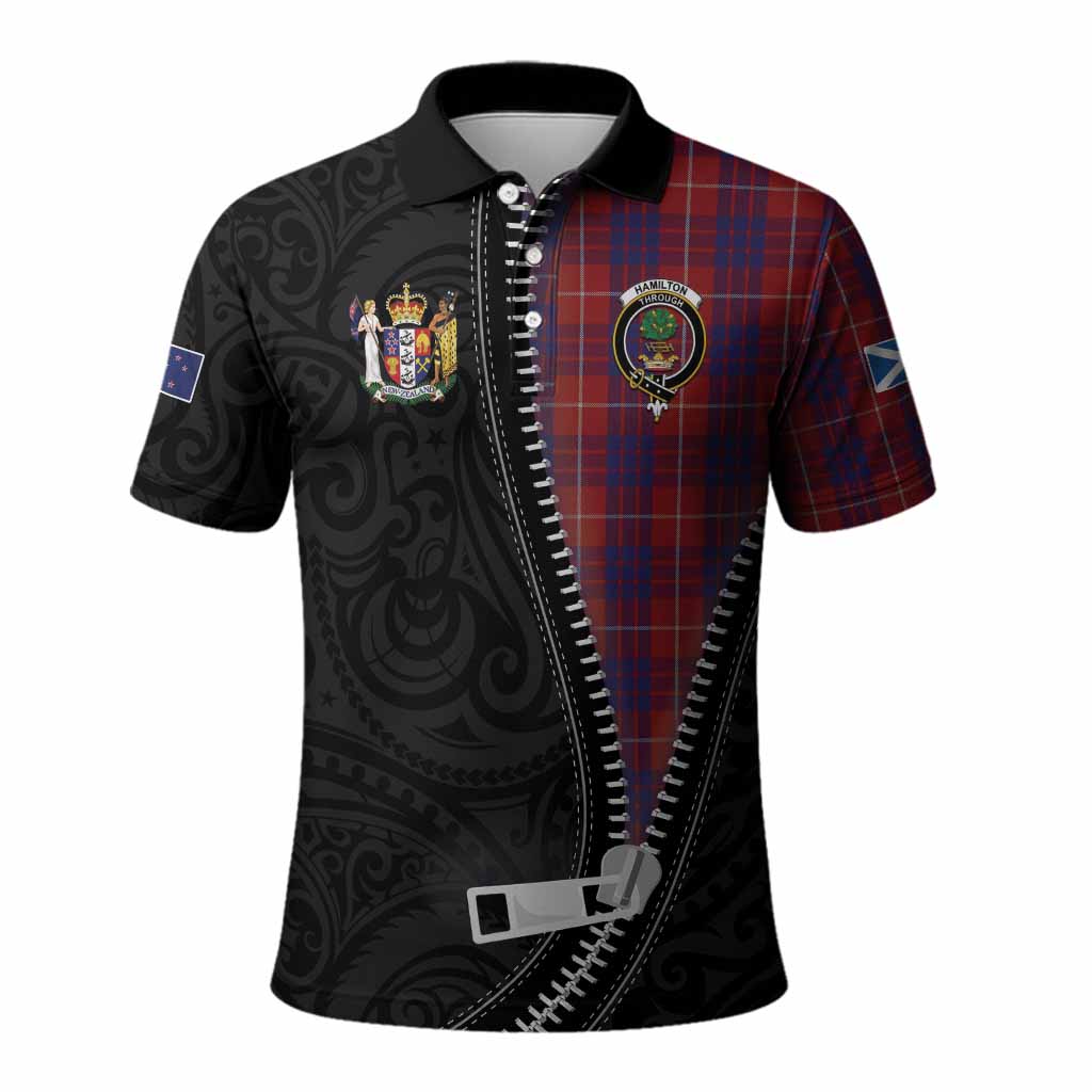 Hamilton Tartan Polo Shirt New Zealand Pattern Unique Zipper Stylized