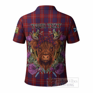 Hamilton Tartan Polo Shirt Scottish Thistle Heilan Coo