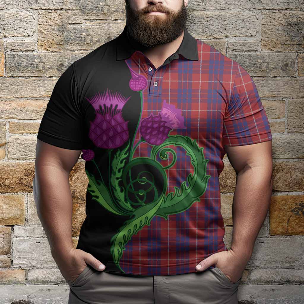 Hamilton Tartan Polo Shirt Traditional Scottish Thistle