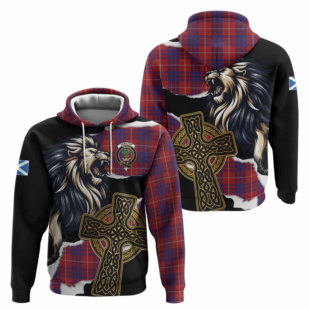 Hamilton Tartan Scottish Hoodie Lion Celtic Heritage