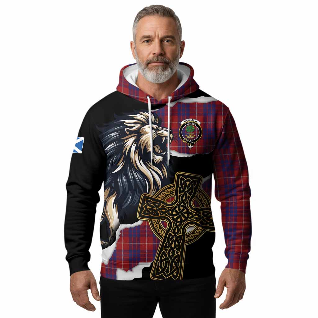 Hamilton Tartan Scottish Hoodie Lion Celtic Heritage