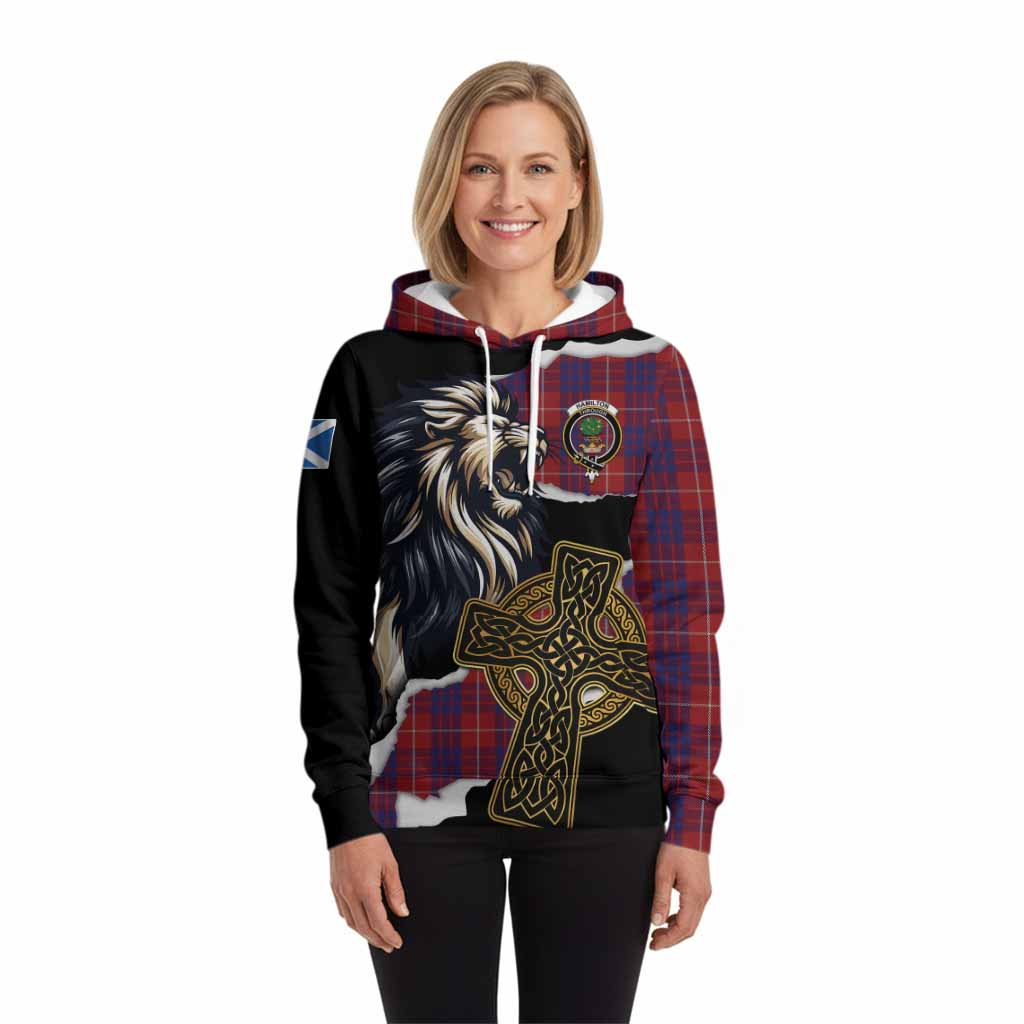 Hamilton Tartan Scottish Hoodie Lion Celtic Heritage