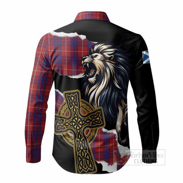 Hamilton Tartan Scottish Long Sleeve Button Shirts Lion Celtic Heritage