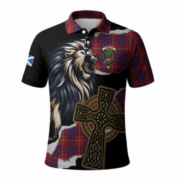 Hamilton Tartan Scottish Polo Shirt Lion Celtic Heritage