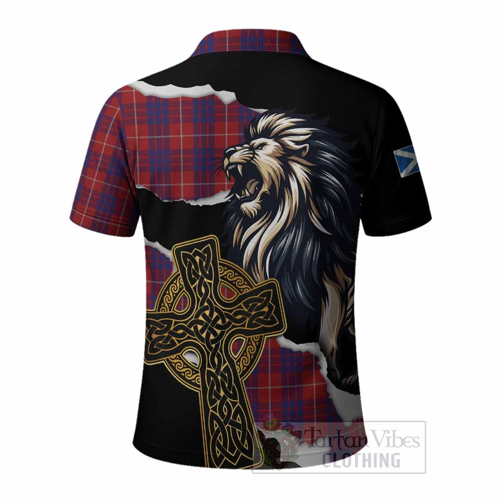 Hamilton Tartan Scottish Polo Shirt Lion Celtic Heritage