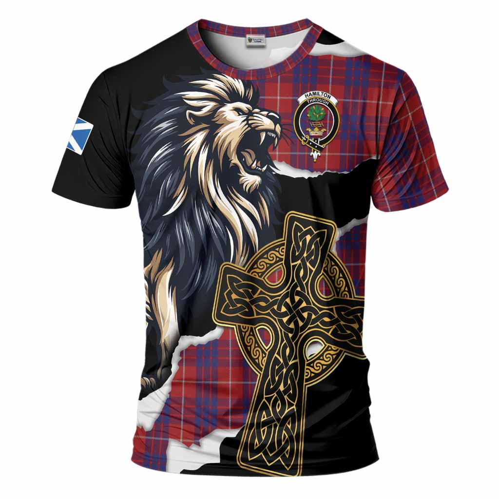 Hamilton Tartan Scottish T-Shirt Lion Celtic Heritage