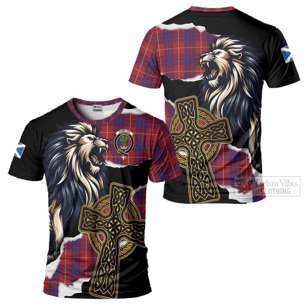 Hamilton Tartan Scottish T-Shirt Lion Celtic Heritage