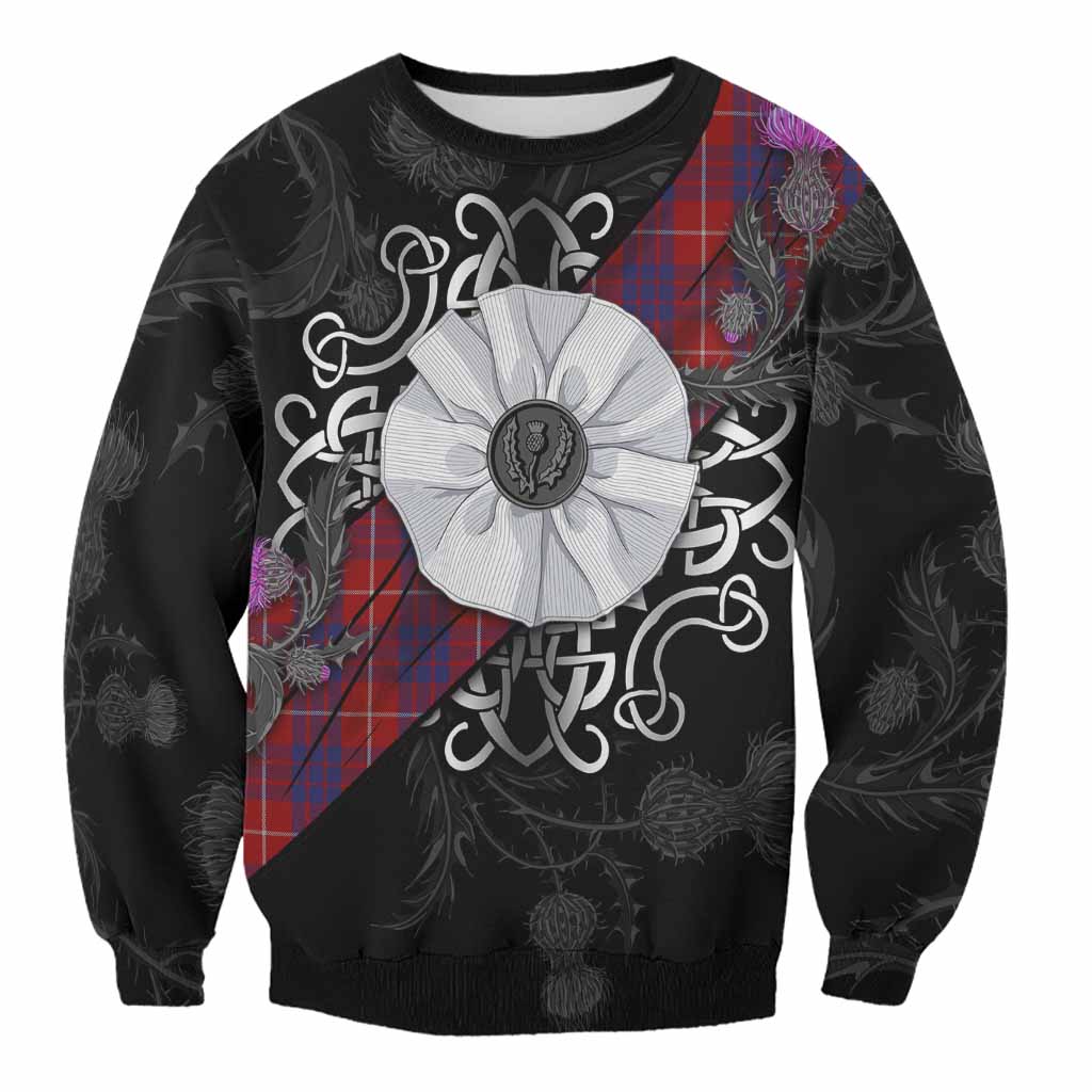 Hamilton Tartan Sweatshirt Jacobite White Rose Unisex - Tartan Vibes Clothing